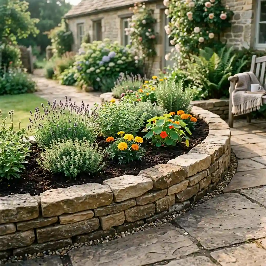 Add Height With a Curved Brick or Stone Bed