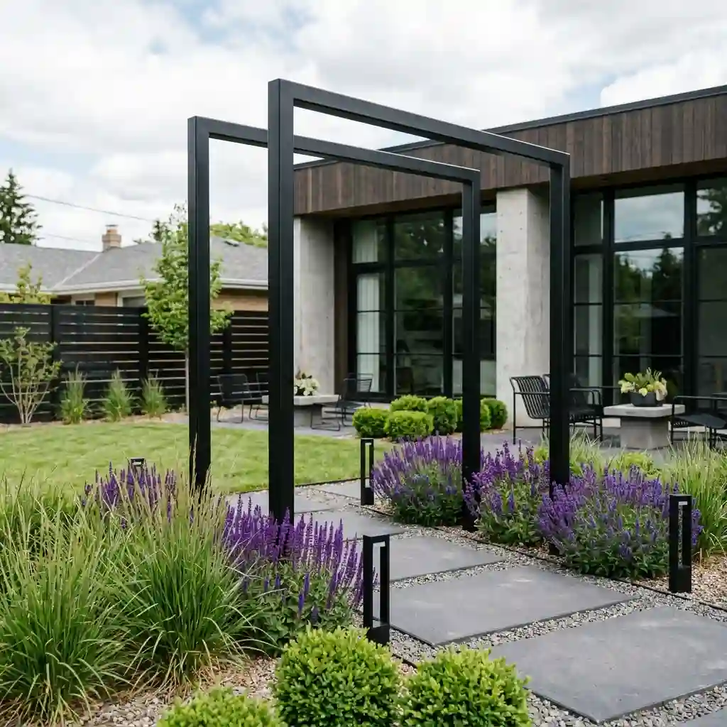 Choose a Black Metal Arbor for a Modern Yard