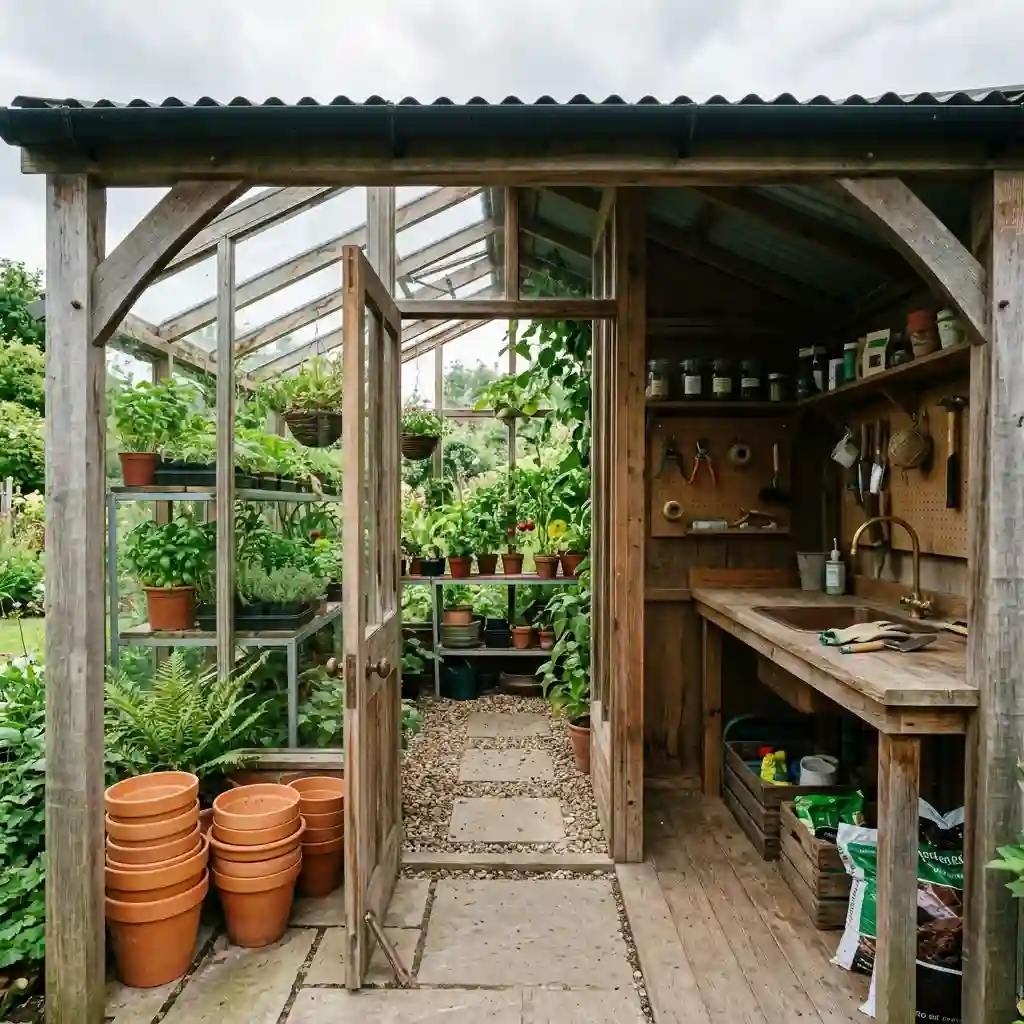 Combine a Greenhouse and Potting Shed