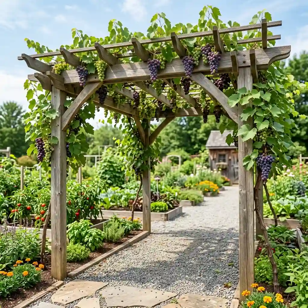 Create an Edible Grape Arbor