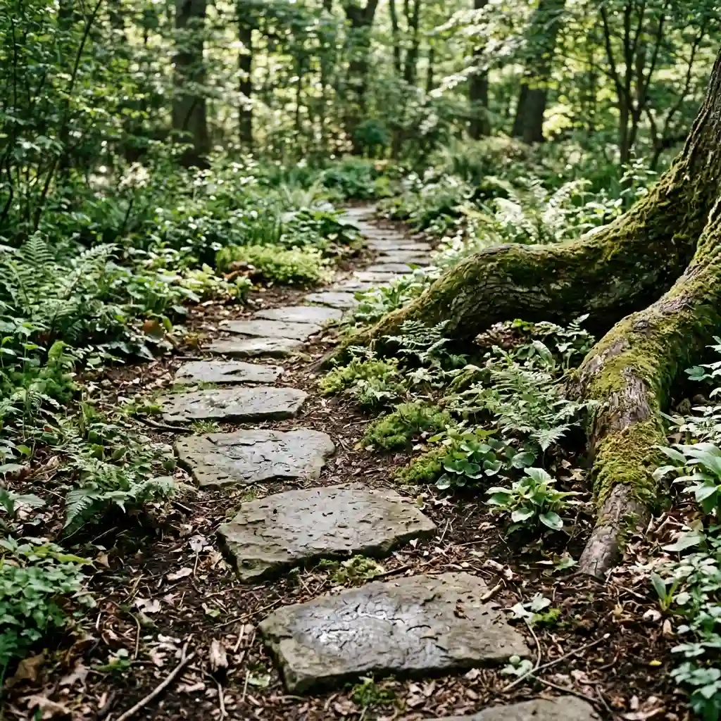 Lay Stepping Stones Between Planting Pockets