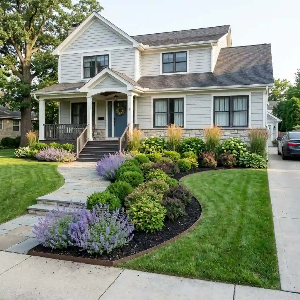 Make Your Front Lawn More Inviting With a Sweeping Bed